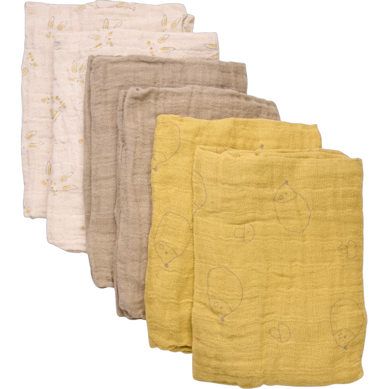 Pippi Muslinfiltar 6-Pack, Rattan