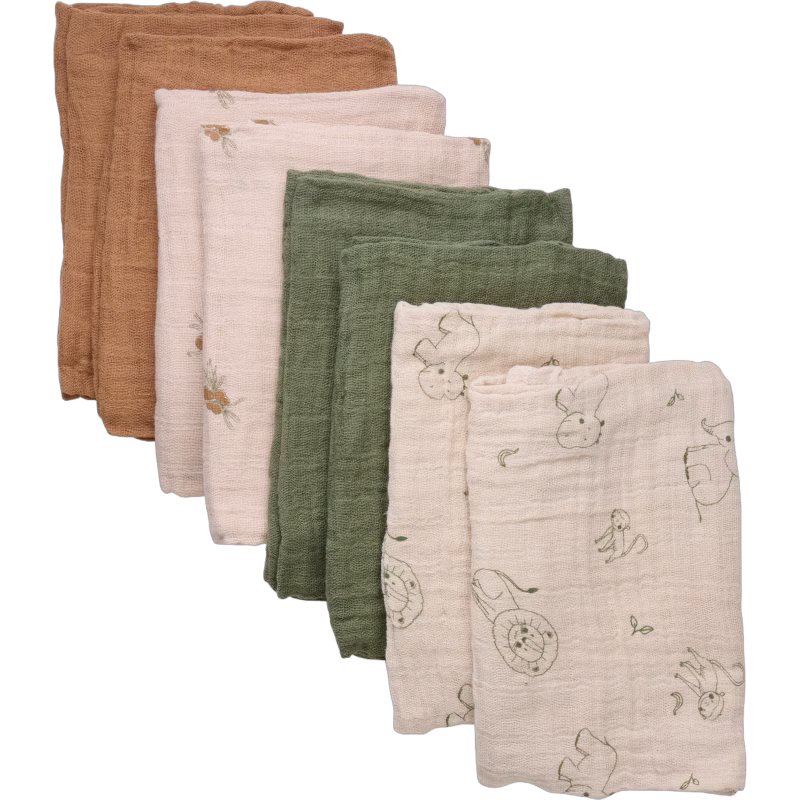 Pippi Muslinfiltar 8-Pack, Deep Lichen Green