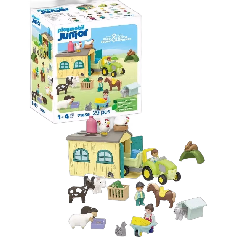 Playmobil 71691 1.2.3: Ekologiskt Marknadsstånd &  Gaffeltruck Byggsats