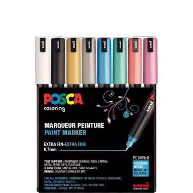 Posca Marker PC-1MR Extra fine 8 st (Metallicfärger)