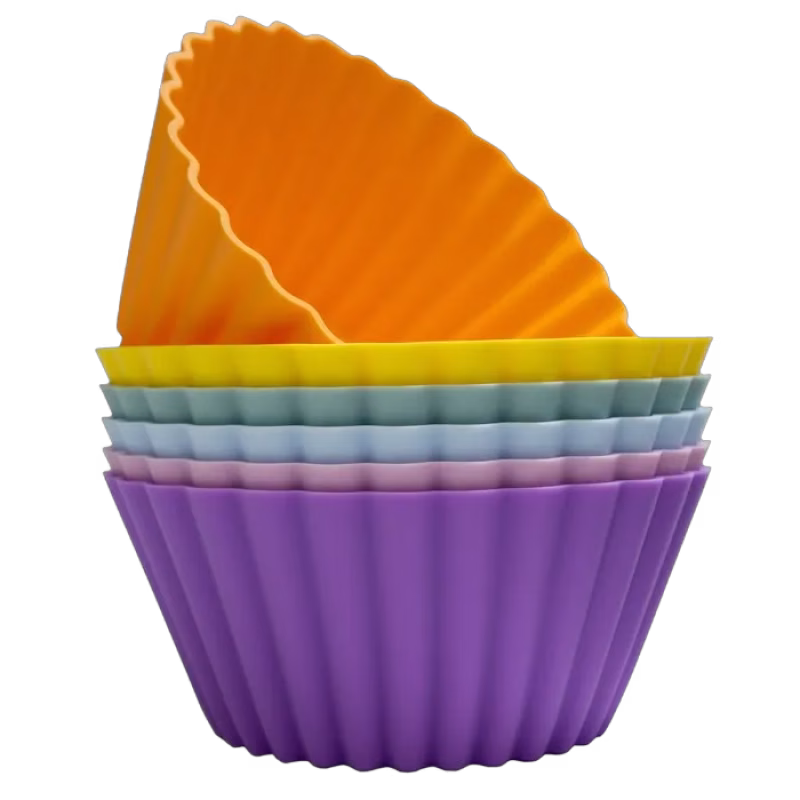 Pufz Muffinsformar Stora Silikon 6-pack (Regnbågspastell)