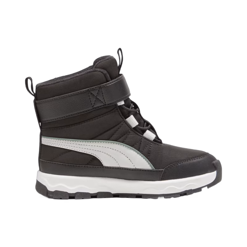 Puma Evolve Puretex AC PS Vinterkängor, Black/Ash Grey/White, 29