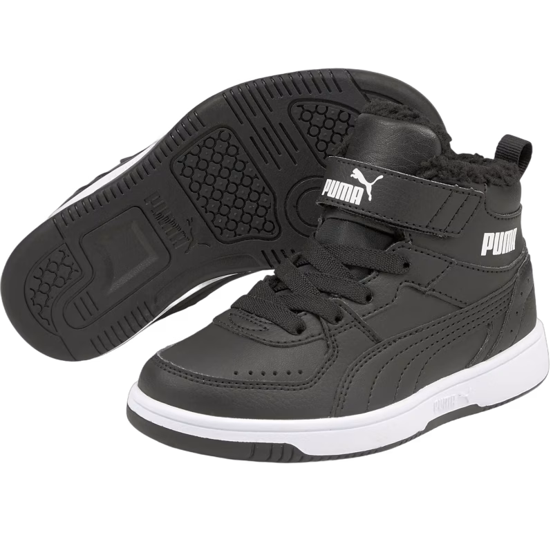 Puma Rebound Joy Fur PS Fodrade Sneakers, Black/White, Stl 28