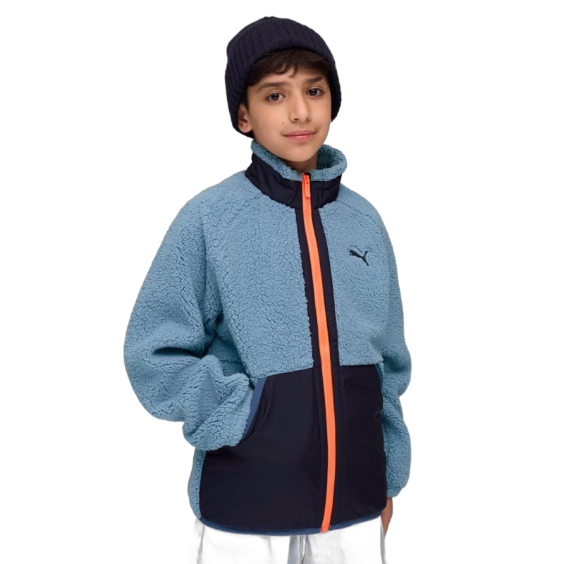 Puma Sherpa Hybrid Fleecejacka, Cool Blue, 116