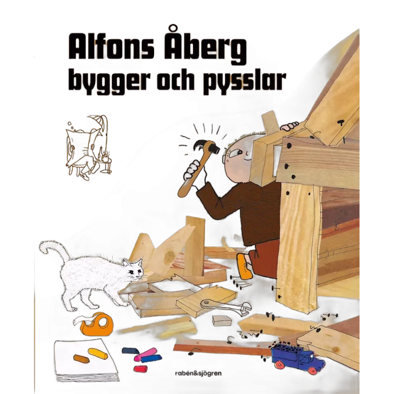 Rabén &  Sjögren Bok Alfons Åberg bygger och pysslar