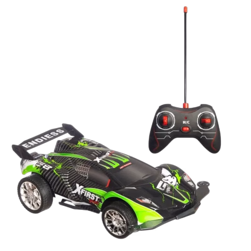 Radiostyrd Sportbil med belysning R/C 1:16 (Grön)