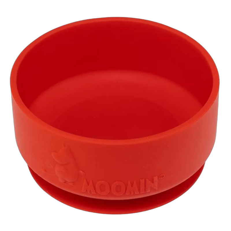Rätt Start skål i silikon med sugkopp, Mumin lingonberry red
