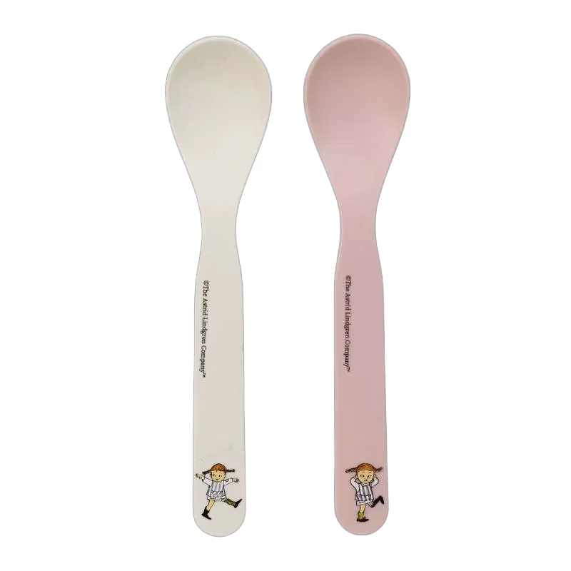 Rätt Start skedar 2-pack, Pippi Cirkus vit/rosa