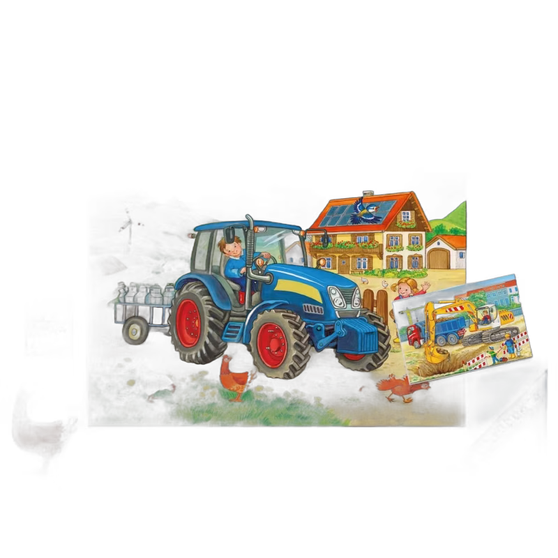 Ravensburger Pussel Traktor Och Grävmaskin 2x12 Bitar