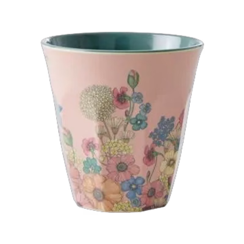 Rice Mugg Melamin M Flower Collage (Soft Pink)