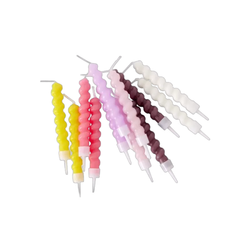 Rice Tårtljus Twisted 12-pack (Rosa)
