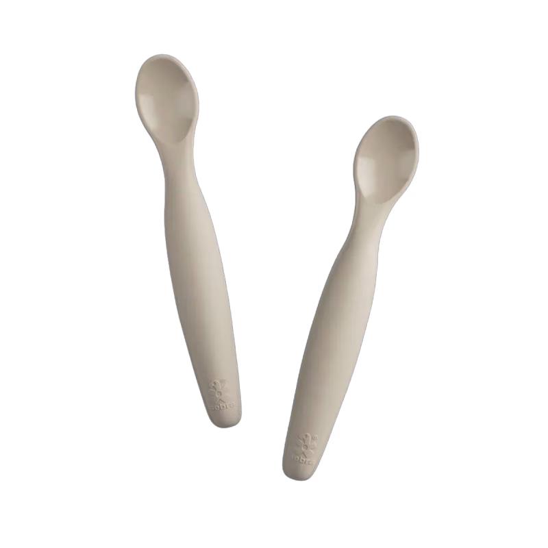 Sebra Lång Sked Silikon 2-pack Jetty Beige