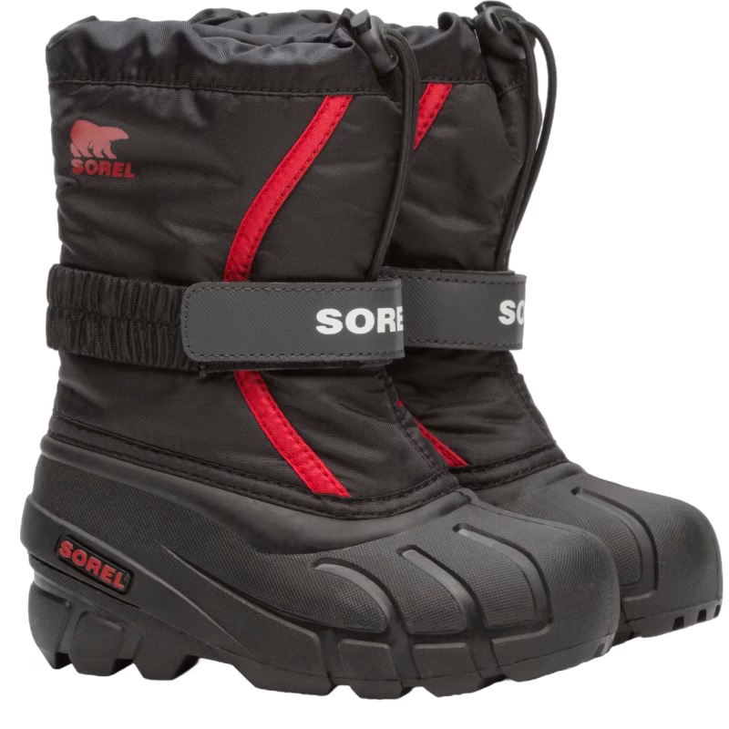 Sorel Children's Flurry Vinterkänga, Black/Bright Red, 31