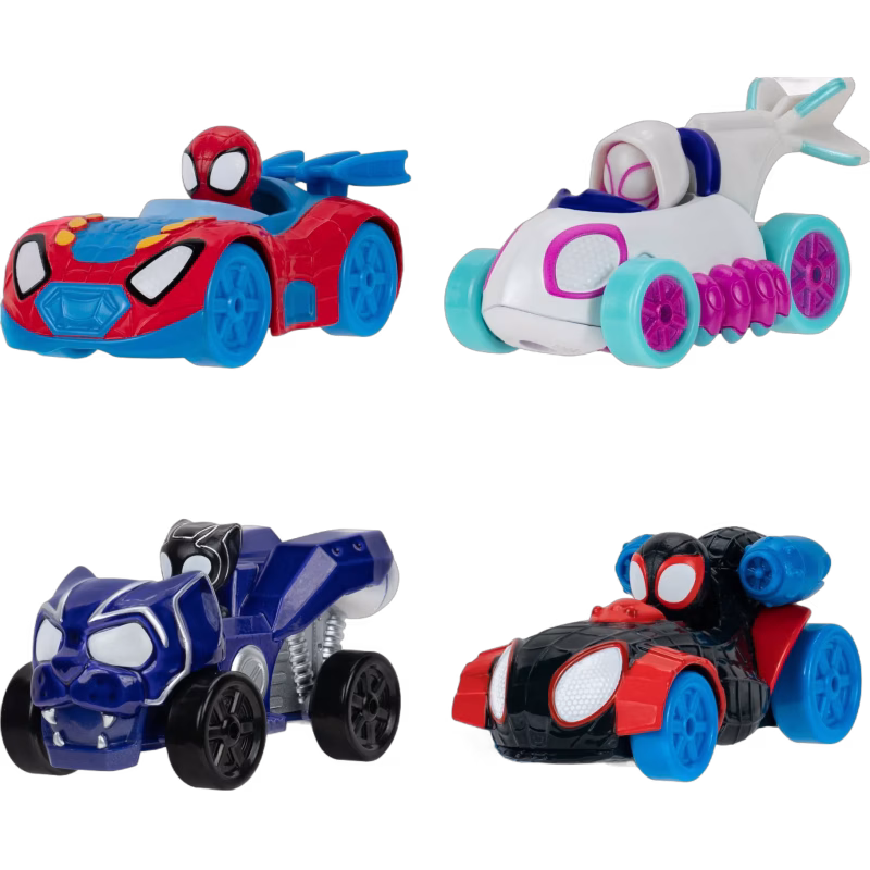 Spidey and His Amazing Friends Gjorda Av Metall Bilar 4-Pack