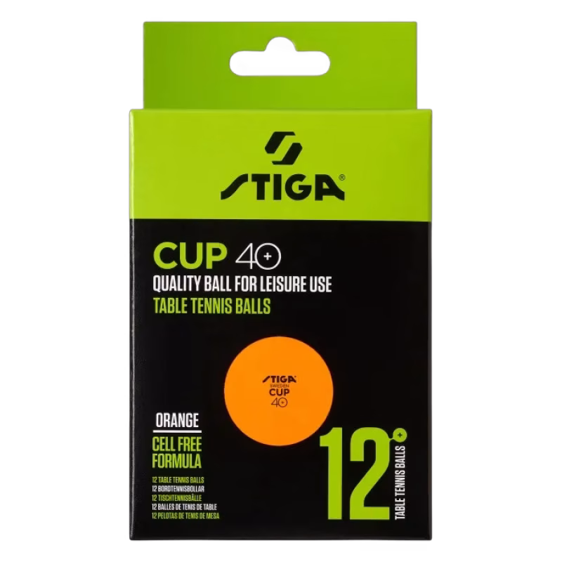 STIGA Cup 40+ Pingisboll 12-pack (Orange)