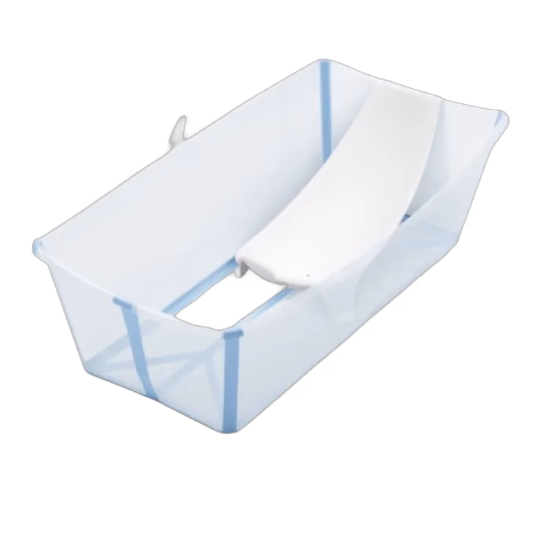 Stokke Flexi Bath XL Bundle med Värmekänslig Propp (Glacier Blue)