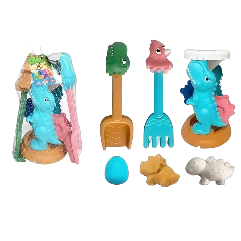 Suntoy sandset med sandhjul dinosaurie, 6 delar