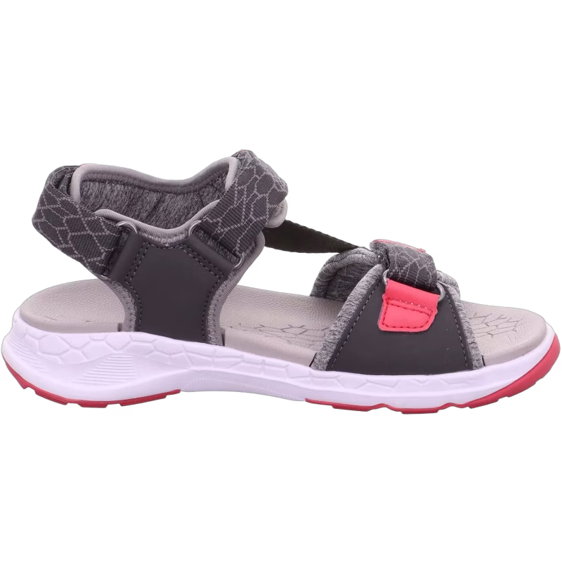 Superfit Criss Cross Sandal, Grey/Pink, Stl 27
