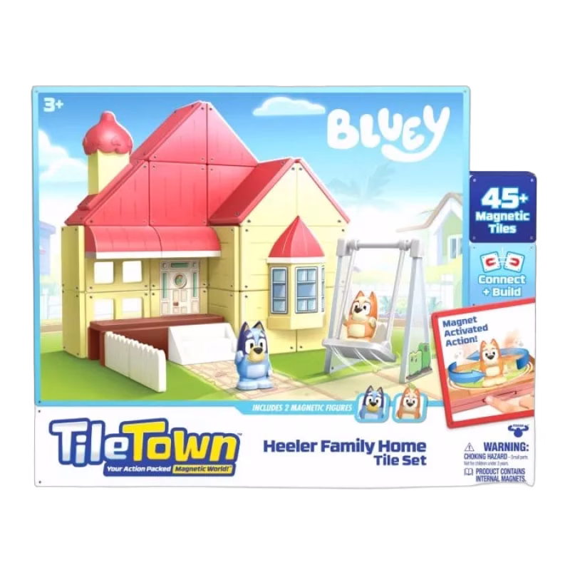 Tile Town Bluey Familjens Hus Magnetiskt Byggset 46-delar