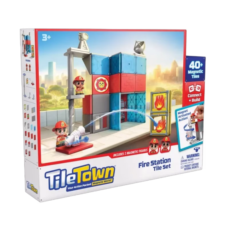 Tile Town Brandstation Magnetiskt Byggset 46-delar