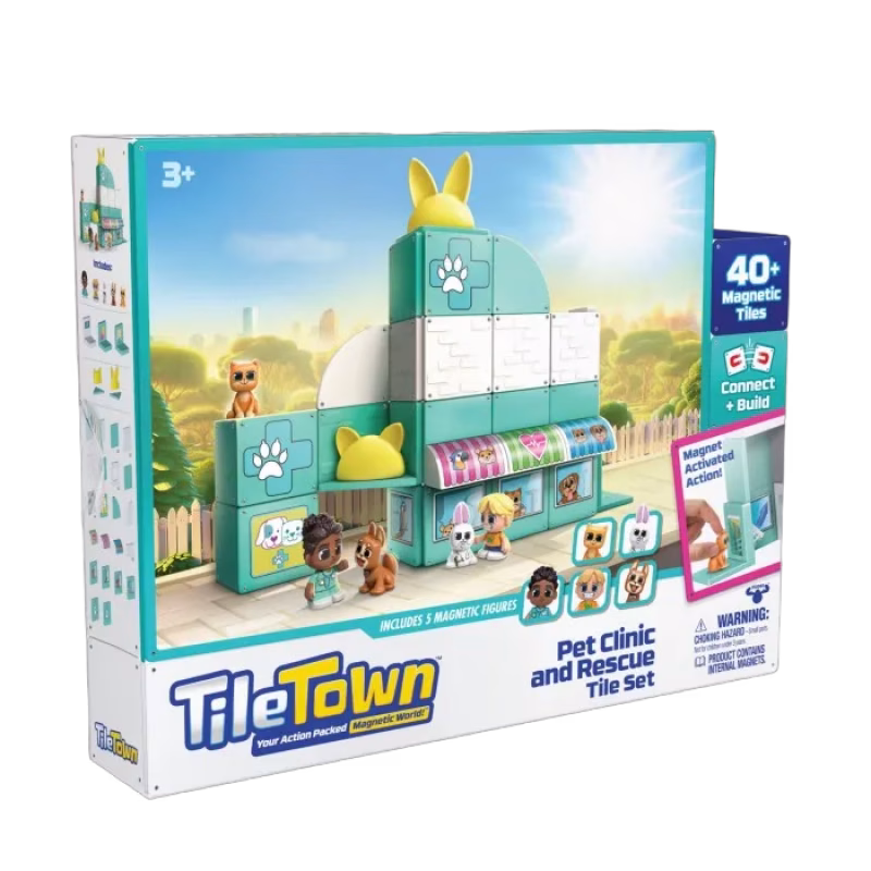 Tile Town Djurklinik Magnetiskt Byggset 44-delar