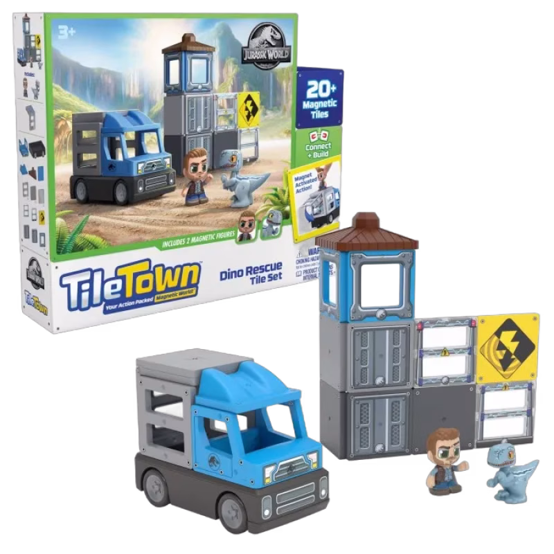 Tile Town Jurassic World Dino Räddning Magnetiskt byggset 22-delar