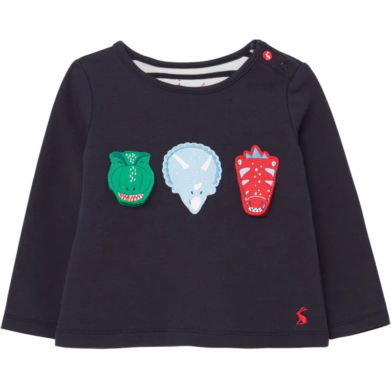 Tom Joule Chomp T-shirt, Navy Dinosaur, 3-6 Månader