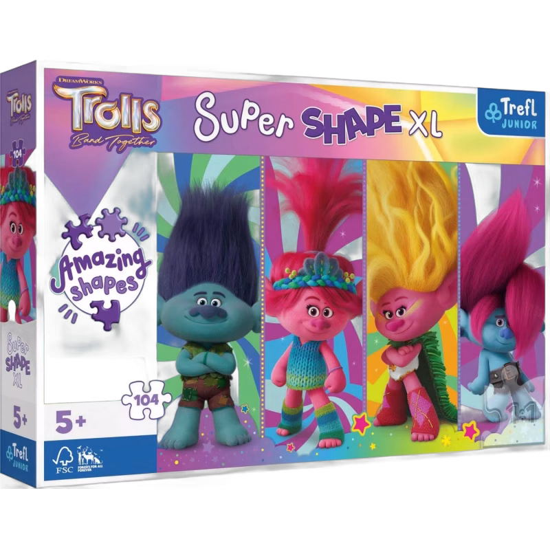 Trefl Junior Trolls 3 XL Pussel 104 Bitar