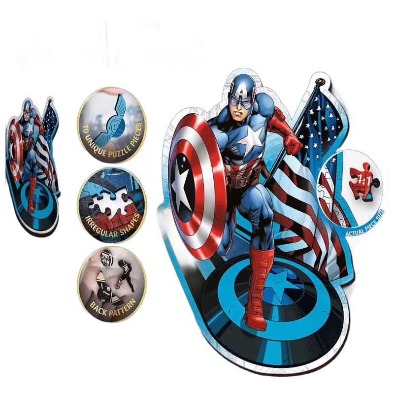 Trefl Wood Craft Origin Marvel Avengers Pussel Fearless Captain America 160 Bitar