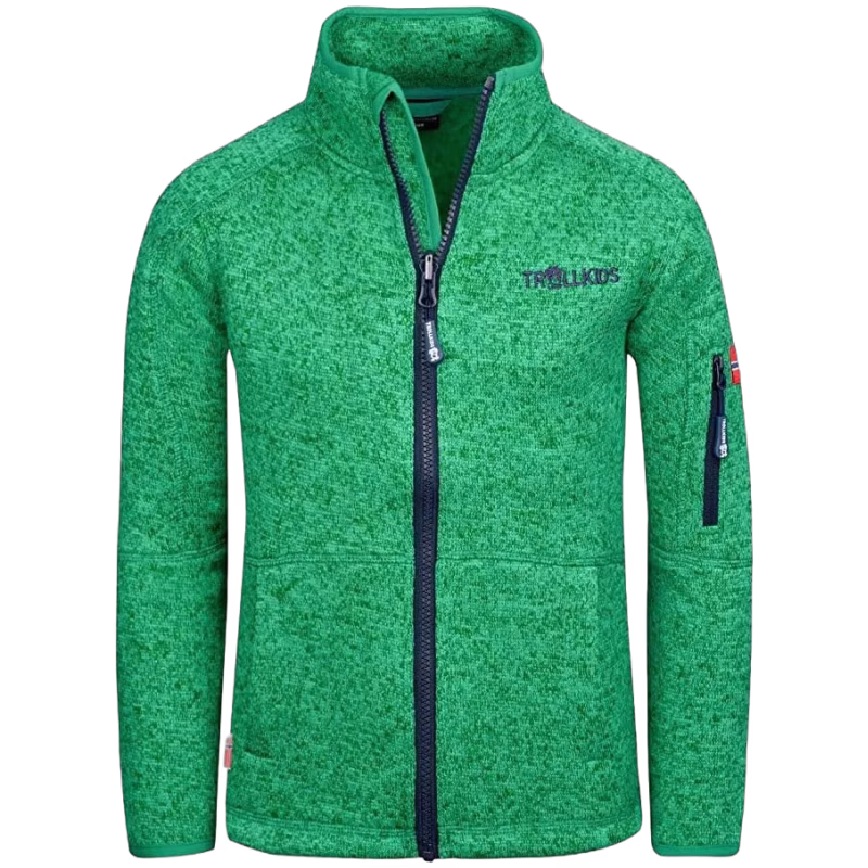 Trollkids Jondalen Fleecejacka, Pepper Green/Navy, Stl 116