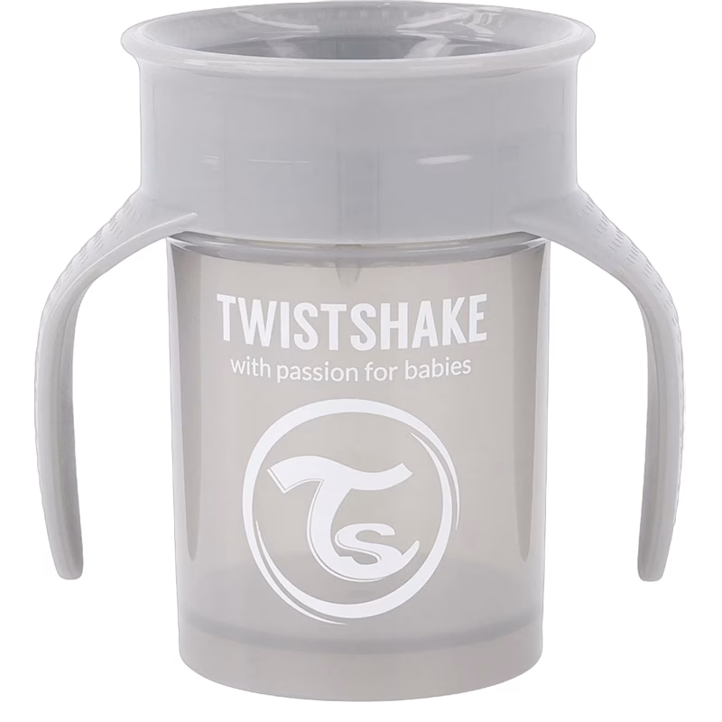 Twistshake 360 Träningsmugg, Pastelgrå