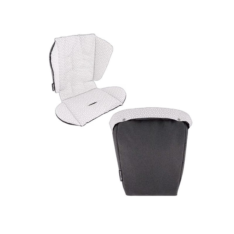 Twistshake Tour sittdyna + footsack, black melange