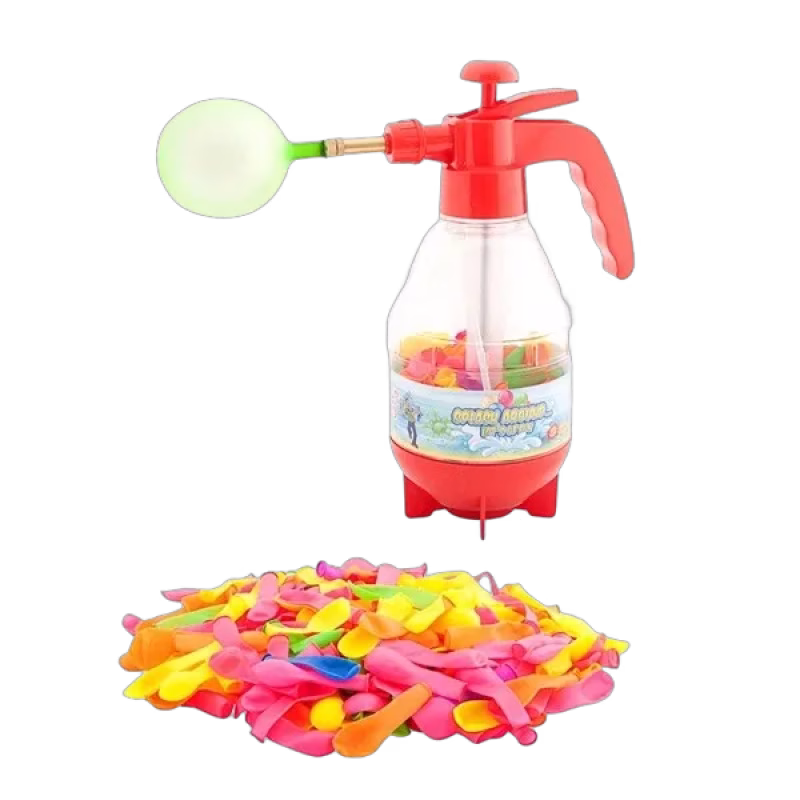 Vattenpump med 250 ballonger (Blandade färger)