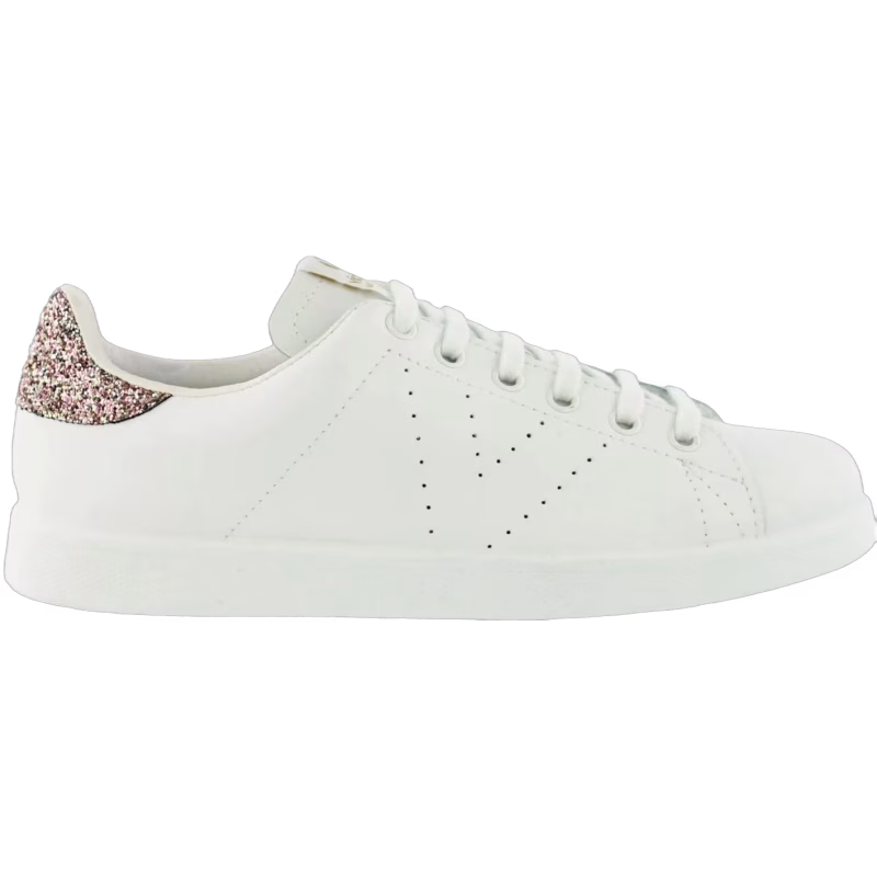 Victoria Deportivo Piel Sneaker, White/Pink 27