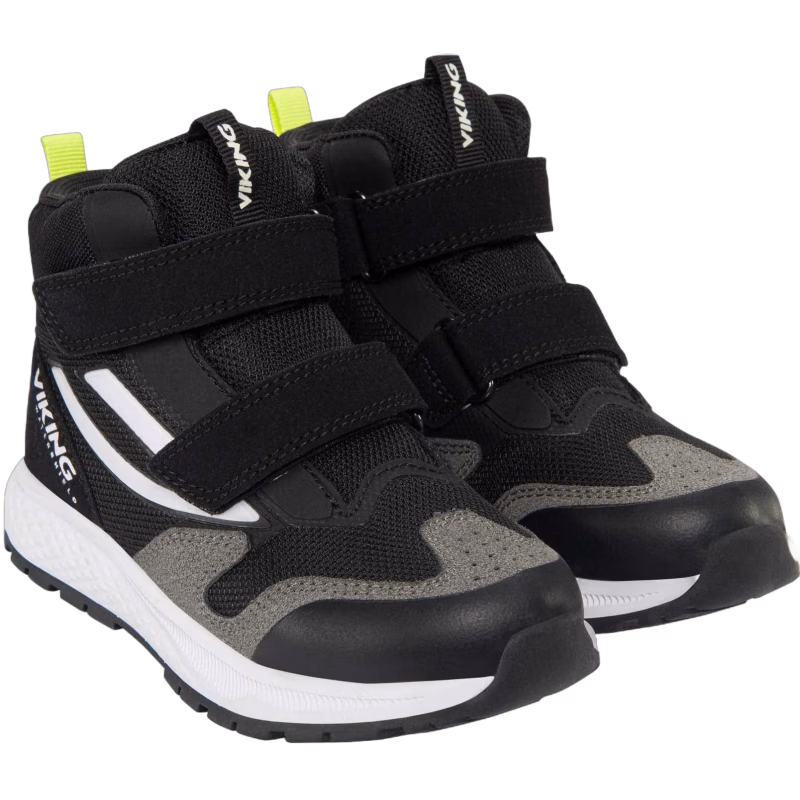 Viking Century Mid WP 2V Sneakers, Black/Lime, 22