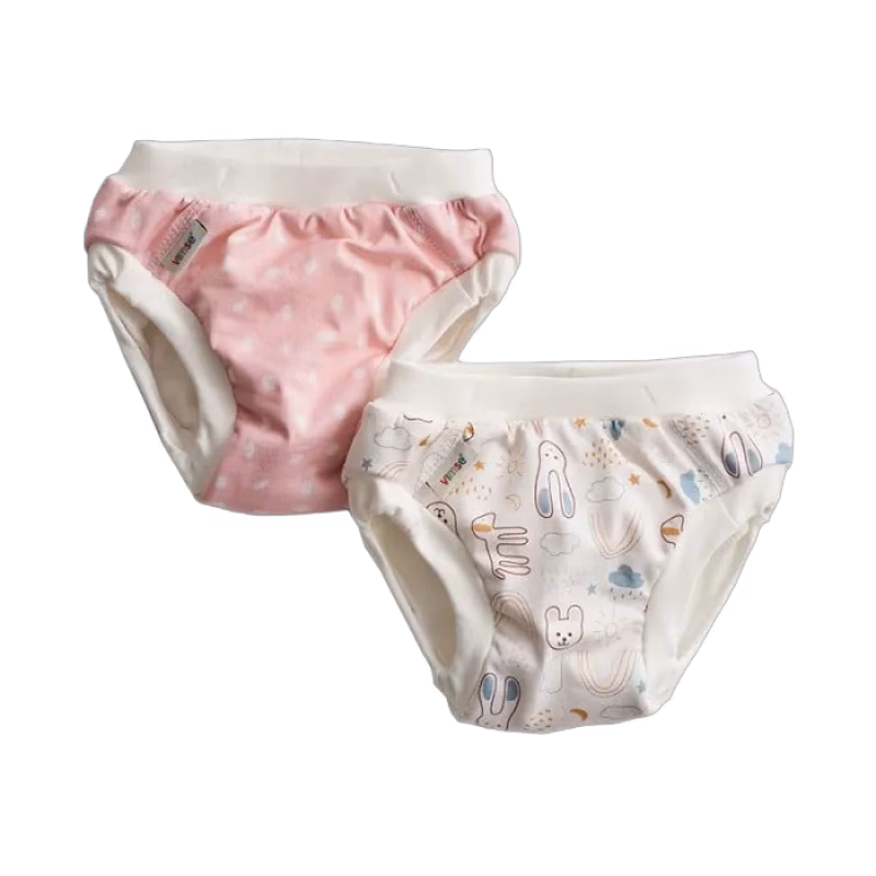 Vimse 2-Pack Potträningsbyxor XL 11-14 kg (Pink Dots/White Teddy)