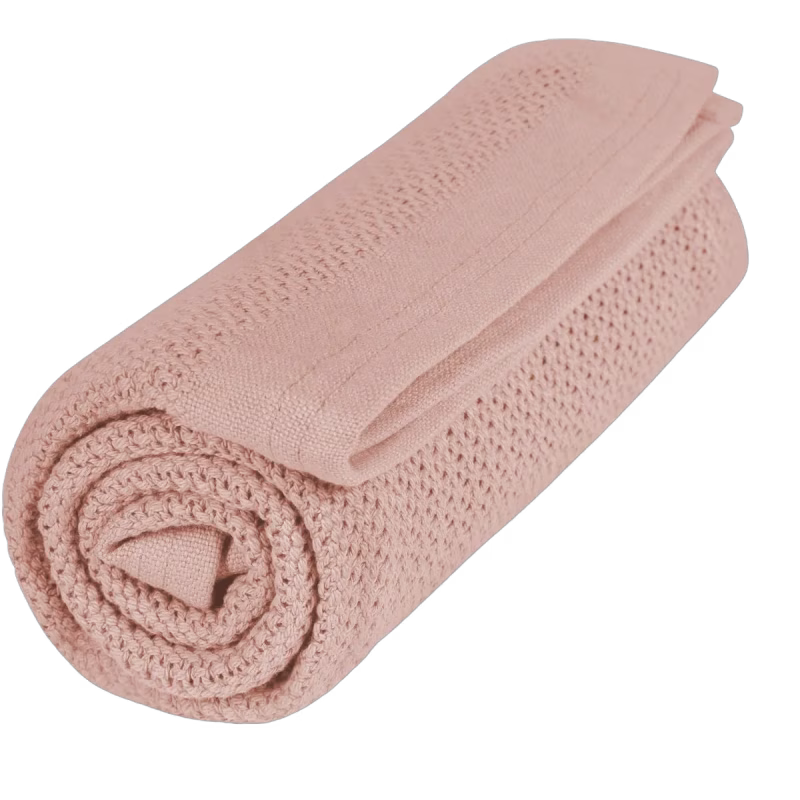 Vinter &  Bloom Soft Grid Babyfilt, Cloud Pink