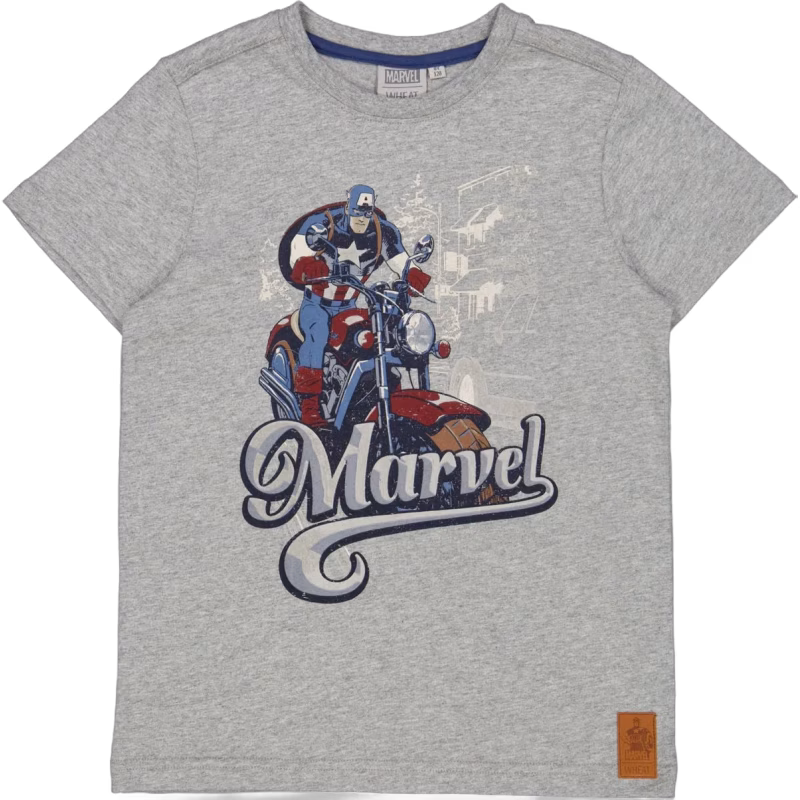 Wheat Captain America T-Shirt, Melange Grey, 98
